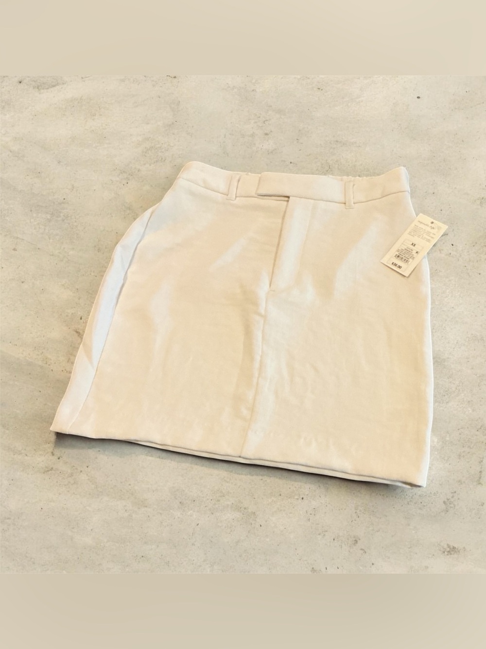 a new day Cream Mini Skirt with Clean Front